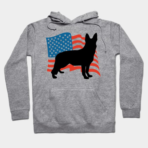 German Shepherd USA America - Dog Lover Dogs Hoodie by fromherotozero